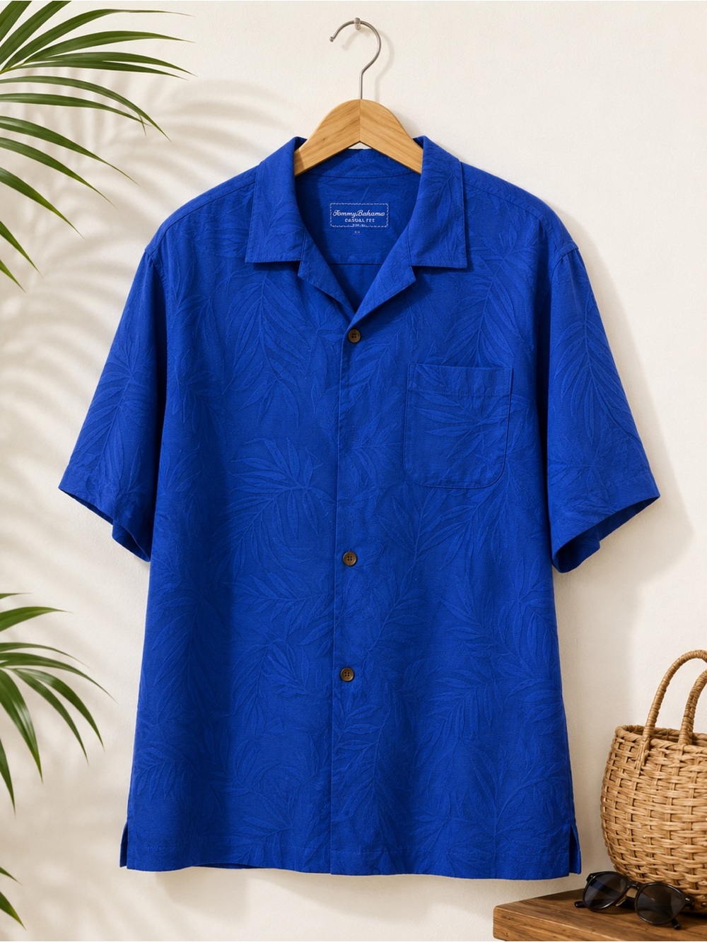 Tommy Bahama Short Sleeve Camp Shirt in Royal Blue